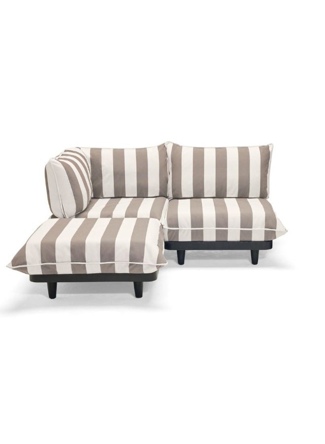 Fatboy Paletti 2-Seater Outdoor Sofa with Footstool (Stripe Cacao) - Image 1